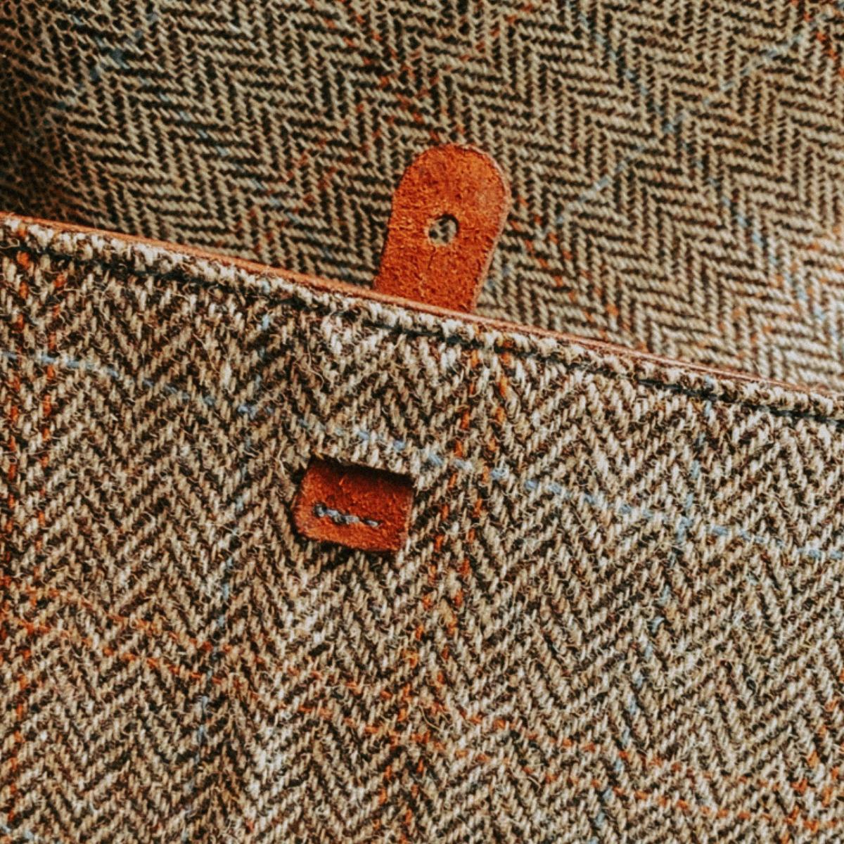 Lindenhall Bag-Tweedliner-Blaubraunorange
