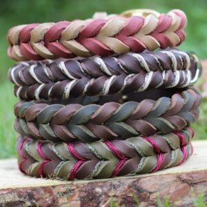 Geflochtenes Fettlederhalsband Braun mit Paracord